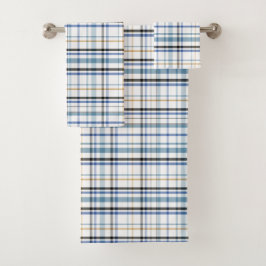 Blauw wit goud strand badkamer kust bad handdoek