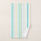 Blauw wit goud strand badkamer kust bad handdoek (Handdoek)