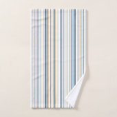 Blauw wit gouden strand badkamer kust bad handdoek (Handdoek)