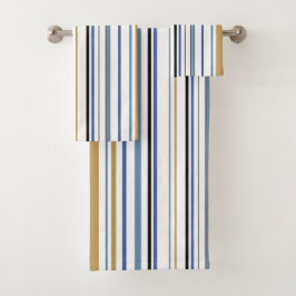 Blauw wit gouden strand badkamer kust bad handdoek