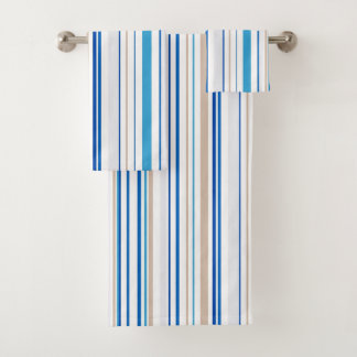 Blauw wit gouden strand badkamer kust bad handdoek