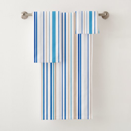 Blauw wit gouden strand badkamer kust bad handdoek (Insitu)