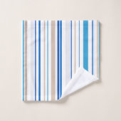 Blauw wit gouden strand badkamer kust bad handdoek (Wasdoekje)
