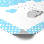 Blauw, wit grijs Baby shower 2 - Gast Poster (Hoek)