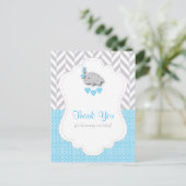 Blauw, wit, grijs Baby shower Briefkaart (Staand voorkant)