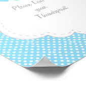 Blauw, wit grijs Baby shower Poster (Hoek)