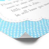 Blauw, wit grijs Baby shower Poster 2 (Hoek)