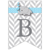 Blauw, wit grijs Baby shower Vlaggetjes (Derde vlag)