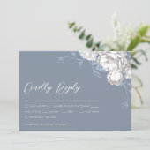  Blauw Wit & Grijs Bloemtekening (Staand voorkant)