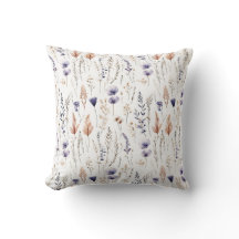 Blauw Wit Grijs Bruin Beige Wilde Bloemen Boho