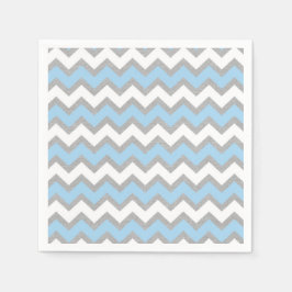 Blauw Wit Grijs Chevron party decor Servet