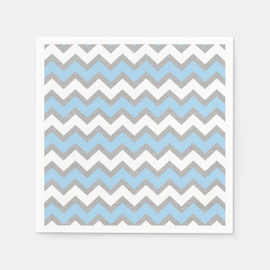 Blauw Wit Grijs Chevron party decor Servet (Voorkant)