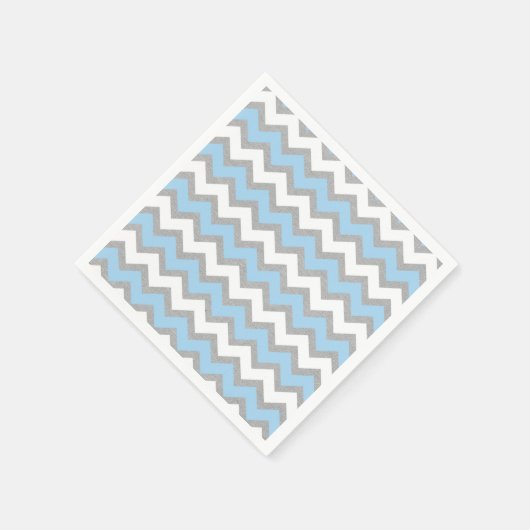 Blauw Wit Grijs Chevron party decor Servet (Hoek)
