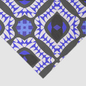 Blauw wit grijs Etnisch Boho Afrikaans stampatroon Tissuepapier (Detail)