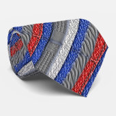 Blauw wit grijs gestreept Stropdas (Opgerold)