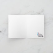 Blauw, wit grijs olifant 🐘 Baby shower Dank u wel Bedankkaart (Binnen)