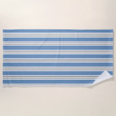 Blauw wit grijs strand badkamer kust strandlaken (Voorkant)