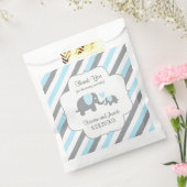 Blauw, wit grijze streep elphant Dank je Bedankzakje (Gezegeld)