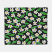 Blauw Wit Groen Bloemmotief Fleece Deken (Voorkant (Horizontaal))