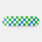 Blauw Wit Groen Geruit Ontwerp  Persoonlijk Skateboard (Horizontaal)