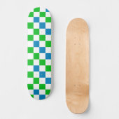 Blauw Wit Groen Geruit Ontwerp  Persoonlijk Skateboard (Voorkant)