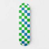Blauw Wit Groen Geruit Ontwerp  Persoonlijk Skateboard (Voorkant)