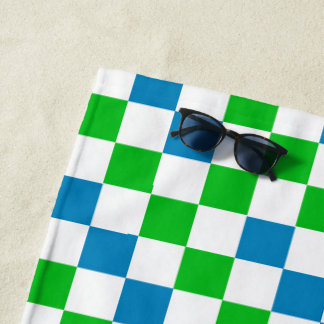 Blauw Wit Groen Geruit Ontwerp Strandlaken