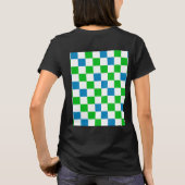 Blauw Wit Groen Geruit Ontwerp  T-shirt (Achterkant)