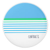 Blauw wit, groen gestreept, aangepast aan moderne  keramische knop (Voorkant)