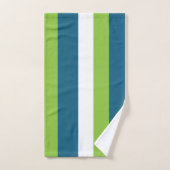 Blauw Wit Groen Verticale Strepen Bad Handdoek (Handdoek)