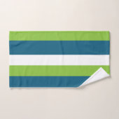 Blauw Wit Groen Verticale Strepen Bad Handdoek (Handdoek)