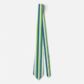 Blauw Wit Groen Verticale Strepen Stropdas (Voorkant)