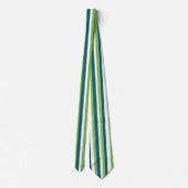 Blauw Wit Groen Verticale Strepen Stropdas (Achterkant)