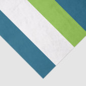 Blauw Wit Groen Verticale Strepen Tissuepapier (Detail)