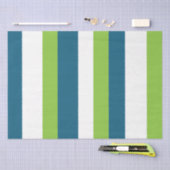 Blauw Wit Groen Verticale Strepen Tissuepapier (Craft)