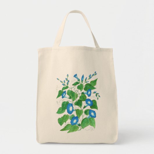Blauw, wit, groene Canvas tas, ochtendgloren Tote Bag (Voorkant)