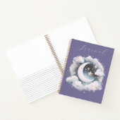 Blauw & Wit Halvemaan Hemels Boho Dagboek Notitieboek (Binnen)