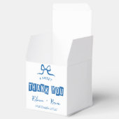 Blauw & Wit Hand Getrokken Bow Schets Huwelijk Bedankdoosjes (Geopend)