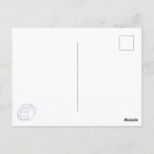 Blauw Wit Hand getrokken Sea Shells Beach Zomer Briefkaart (Achterkant)