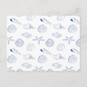 Blauw Wit Hand getrokken Sea Shells Beach Zomer Briefkaart (Voorkant)