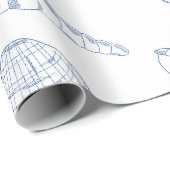 Blauw Wit Hand getrokken Sea Shells Beach Zomer Cadeaupapier (Rol Hoek)