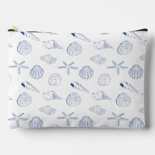 Blauw Wit Hand getrokken Sea Shells Beach Zomer Etui
