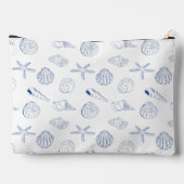 Blauw Wit Hand getrokken Sea Shells Beach Zomer Etui (Achterkant)