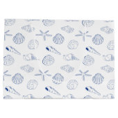 Blauw Wit Hand getrokken Sea Shells Beach Zomer Groot Cadeauzakje (Achterkant)