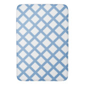 Blauw Wit Harlequin Diamond Stripe Patroon Badmat (Voorkant Verticaal)