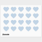 Blauw Wit Harlequin Diamond Stripe Patroon Hart Sticker (Vel)