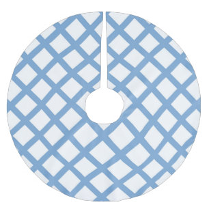 Blauw Wit Harlequin Diamond Stripe Patroon Kerstboom Rok