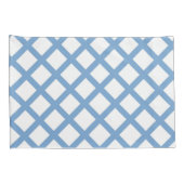 Blauw Wit Harlequin Diamond Stripe Patroon Kussensloop (Achterkant-Rechts)