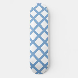 Blauw Wit Harlequin Diamond Stripe Patroon Persoonlijk Skateboard