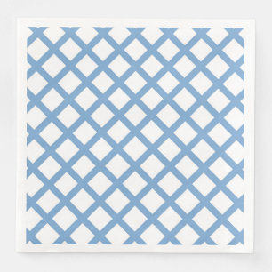 Blauw Wit Harlequin Diamond Stripe Patroon Servet